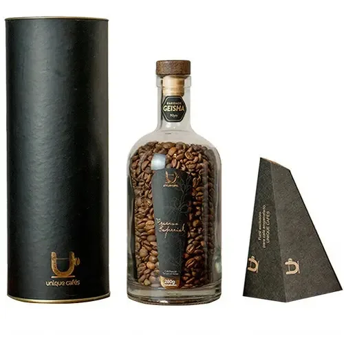 Grãos Cafe Torrado Geisha Garrafa Unique Premium 280g
