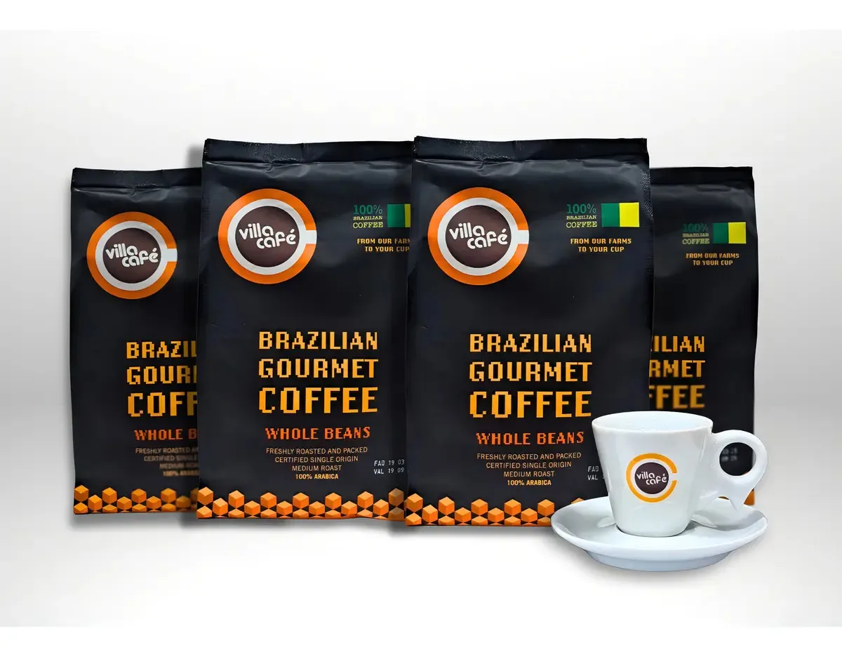 Kit 4 Cafés Torrado Em Grãos Gourmet 500g - Villa Café