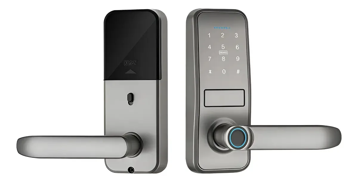 Fechadura Digital Embutir Bluetooth Biometria Senha Advance 8500A Cinza