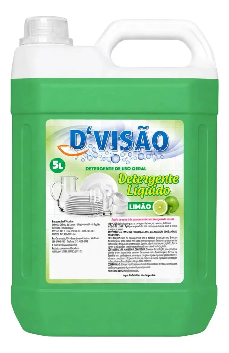 Detergente Liquido Dvisão Limão Galão 5 Litros Lava Louças