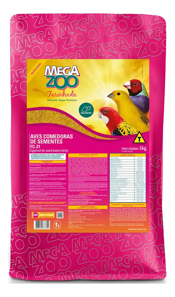 Far Passaros Comedo Res Sement. Repr. Megazoo 5kg