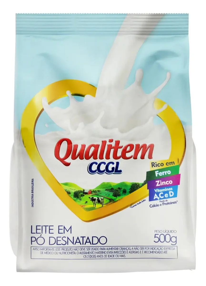 Leite Pó Desnatado Ccgl Qualitem Pacote 500g