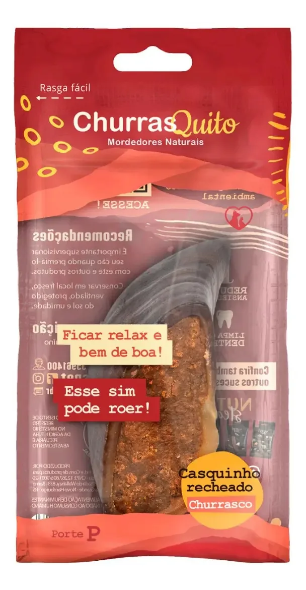 Petisco Para Cães Casquinho Recheado Churrasco Churraspet