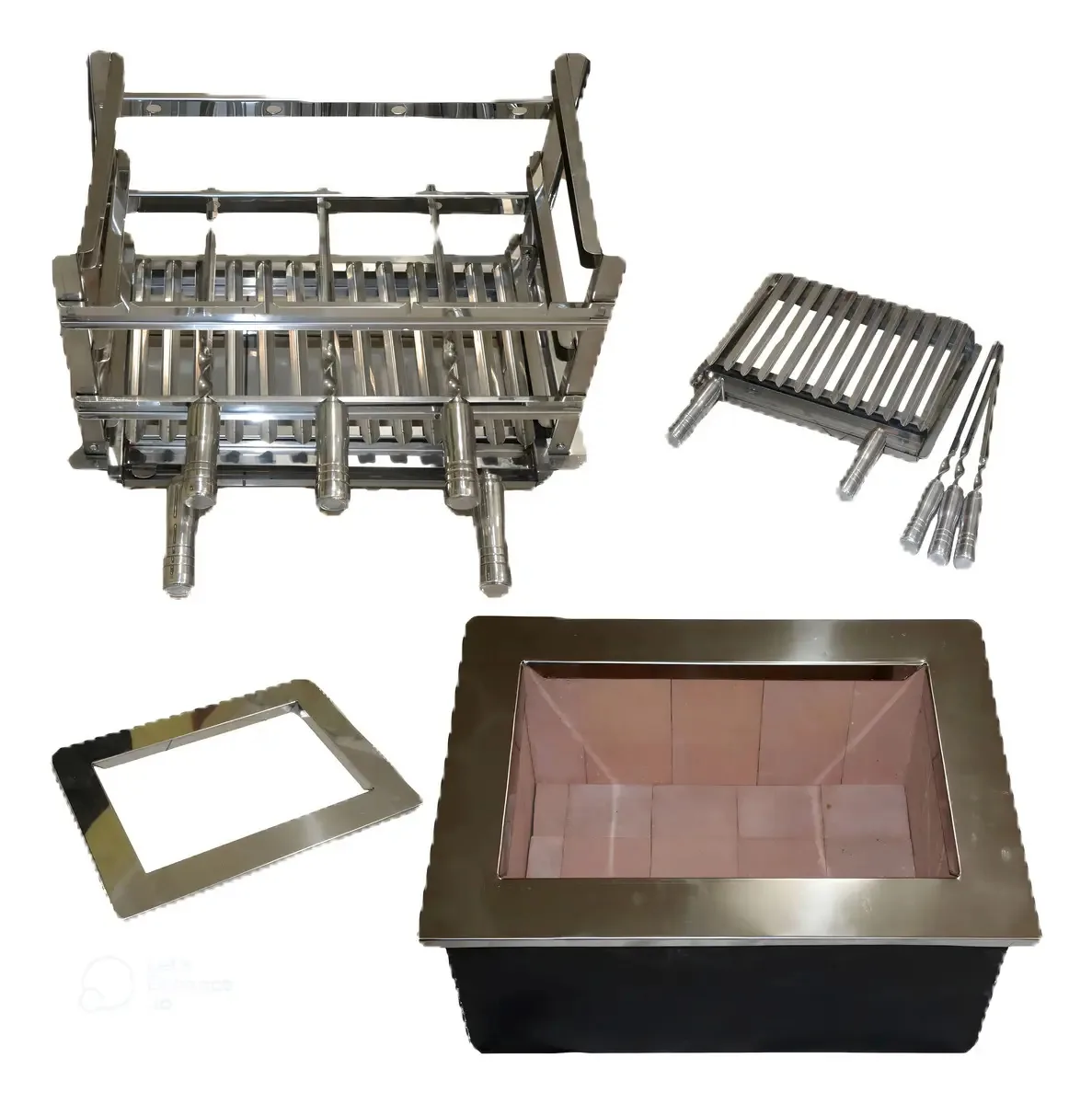 Kit Braseiro De Embutir Em Aço Carbono C/ Grill