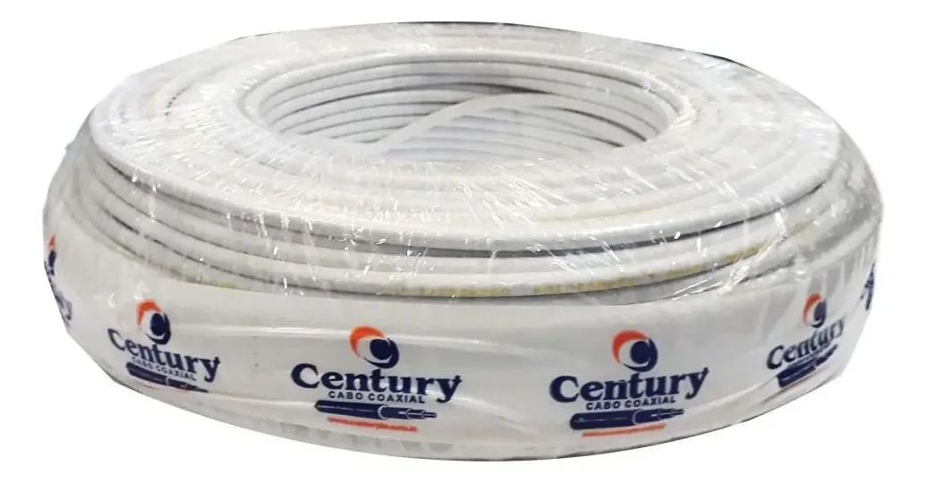 Cabo Coaxial Century RG 59 45% Malha 100m Áudio Vídeo