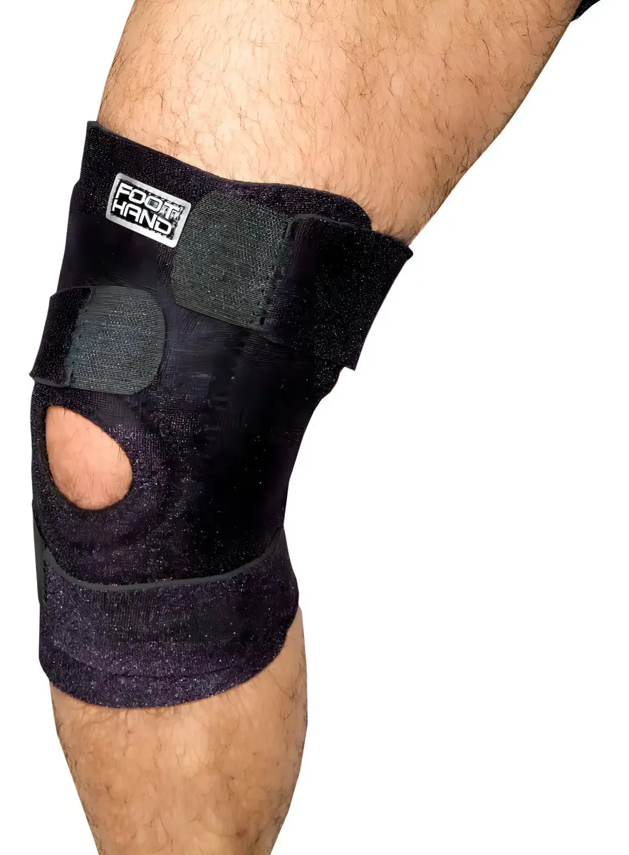 Joelheira Ortopédica Foot Hand de Neoprene Com Hastes Flexíveis, Ajustável Para Lesões