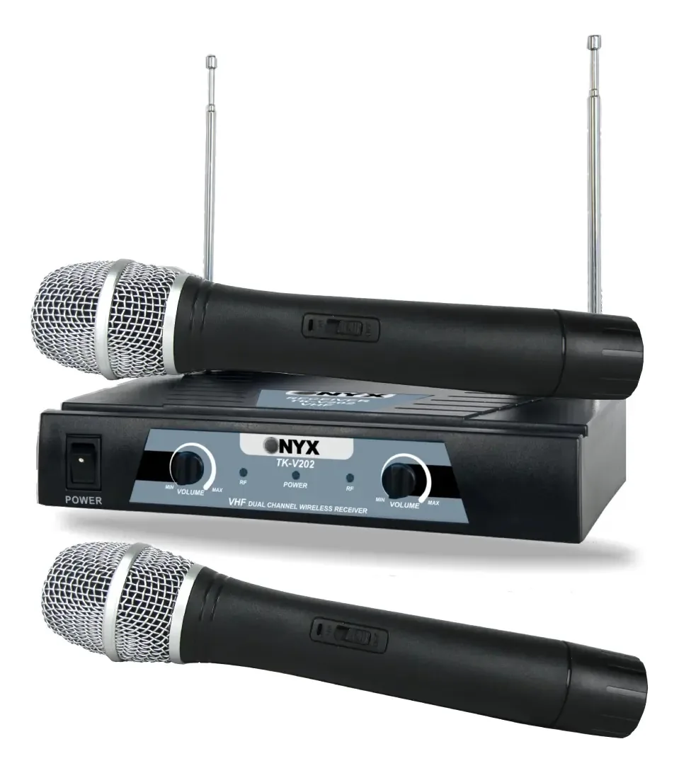 Kit de Microfones Sem Fio Onyx TK-V202 com 2 Microfones de Mão Preto