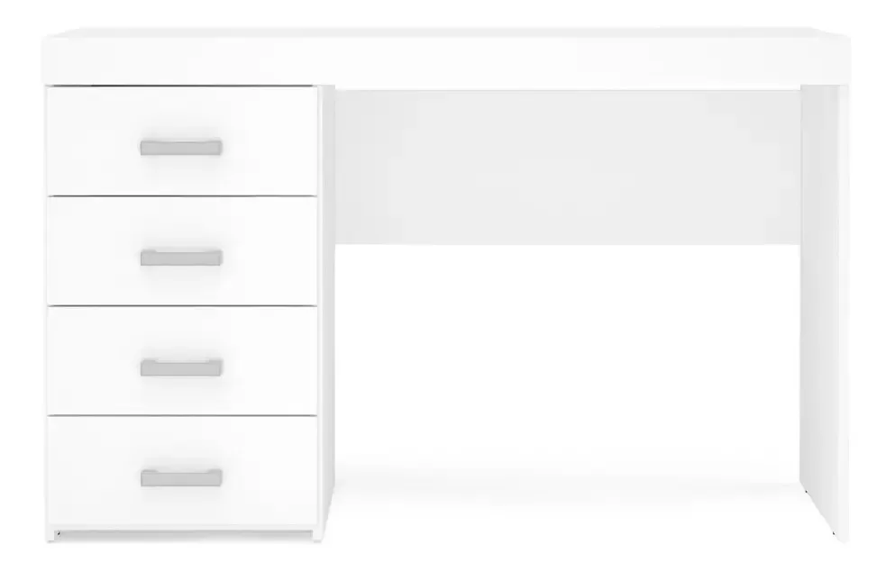 Escrivaninha Politorno Malta 4 cajones mdp, mdf de 120cm x 75.5cm x 46.5cm branco Fosco