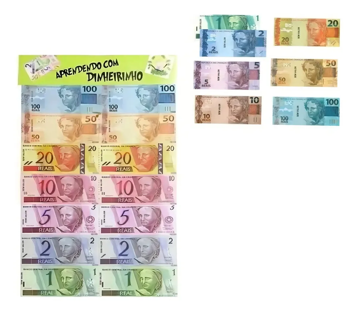 KIT DINHEIRINHO 50 FOLHAS COM 14 CÉDULAS CADA = 700 NOTAS SORTIDAS