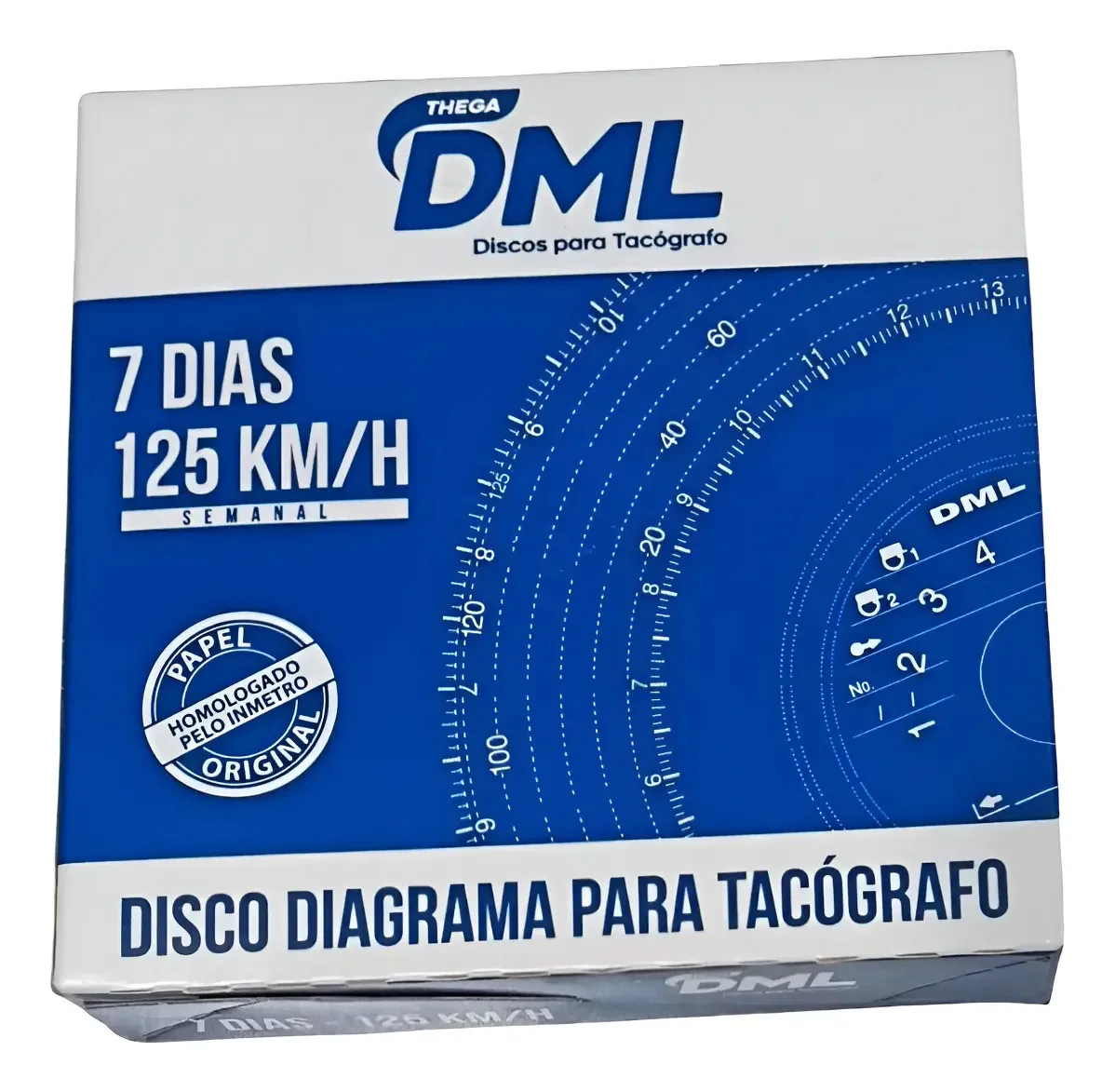 Caixa Disco Tacógrafo DML 125 Km/h 7 Dias