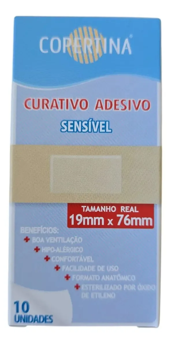 Curativo Adesivo Sensivel 19x76mm Cx/10 Corpetina