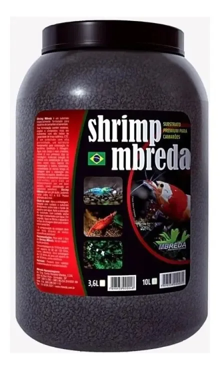 Substrato para Camarões Mbreda Shrimp 10 Lt Aquário Marrom-Escuro
