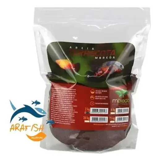 Areia para Aquário Terracota Mbreda 2 Kg Substrato Decorativo Cascalho