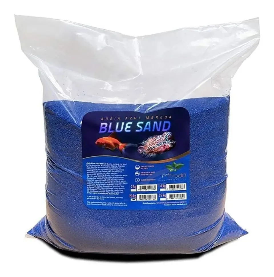 Areia Azul para Aquário Mbreda Blue Sand Substrato Decoração 20kg