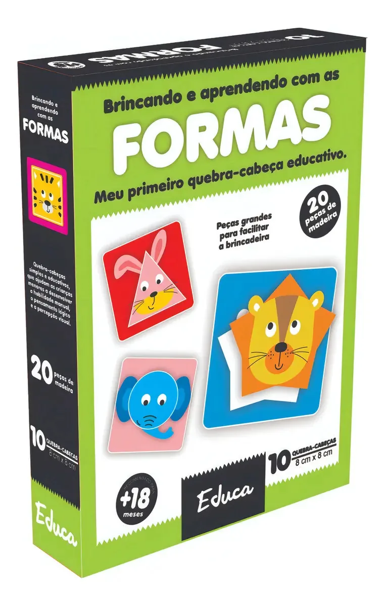 Quebra-cabeças Educativo Em Madeira Aprendendo As Formas