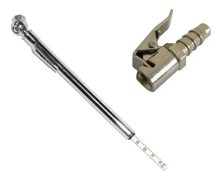 Calibrador De Pneu 50 Psi C/ Bico Para Encher 5/16´´ Sagyma