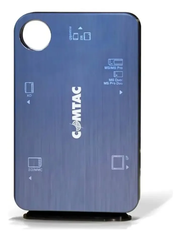 Leitor De Cartão Usb Sd Compact Flash Ultra Slim 9160 Comtac Cor Azul-turquesa