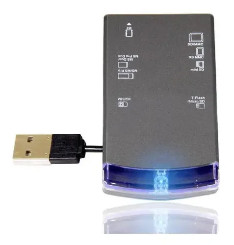 Leitor De Cartões Memória Usb 2.0 Blue Shine Sim Card 9162