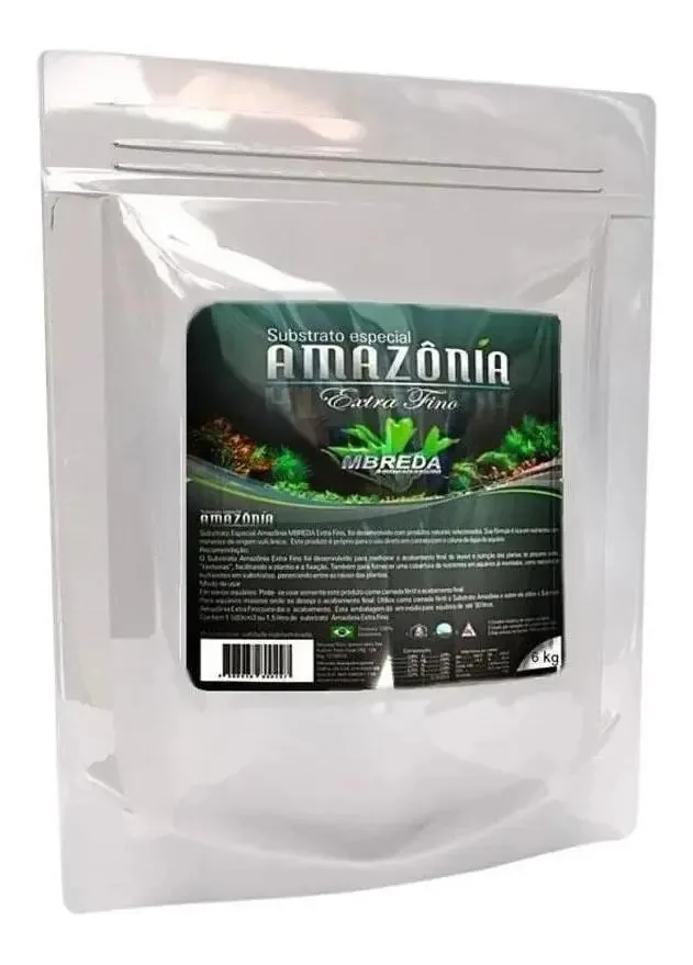 Substrato Mbreda Amazônia Extra Fino 1,5Kg Cascalho Aquário Plantas