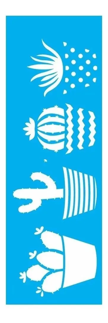 Stencil Simples 10x30 Plata Suculentas Ref.2234