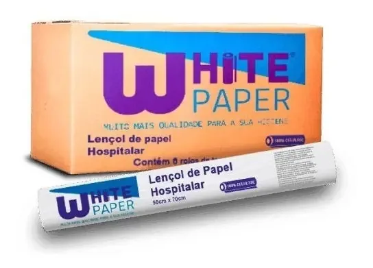Lençol Papel P/ Maca Hospitalar Celulose 70x50 6 Rolos