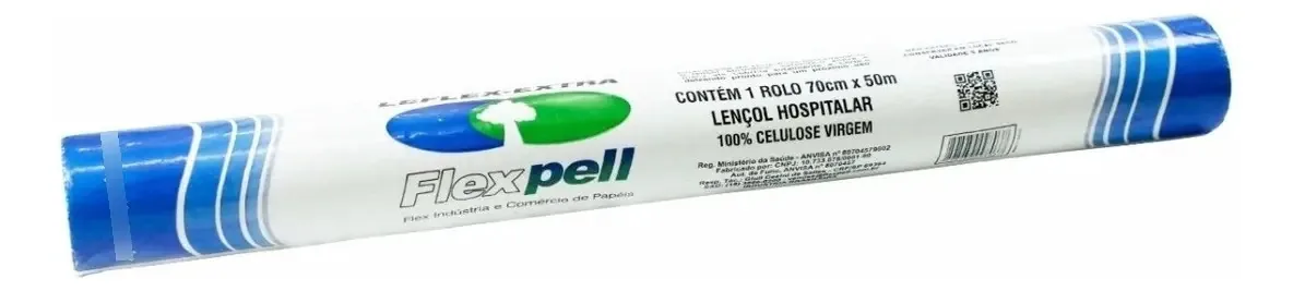 Lençol De Papel Descartável 100% Celulose 70cmx50m Flexpell