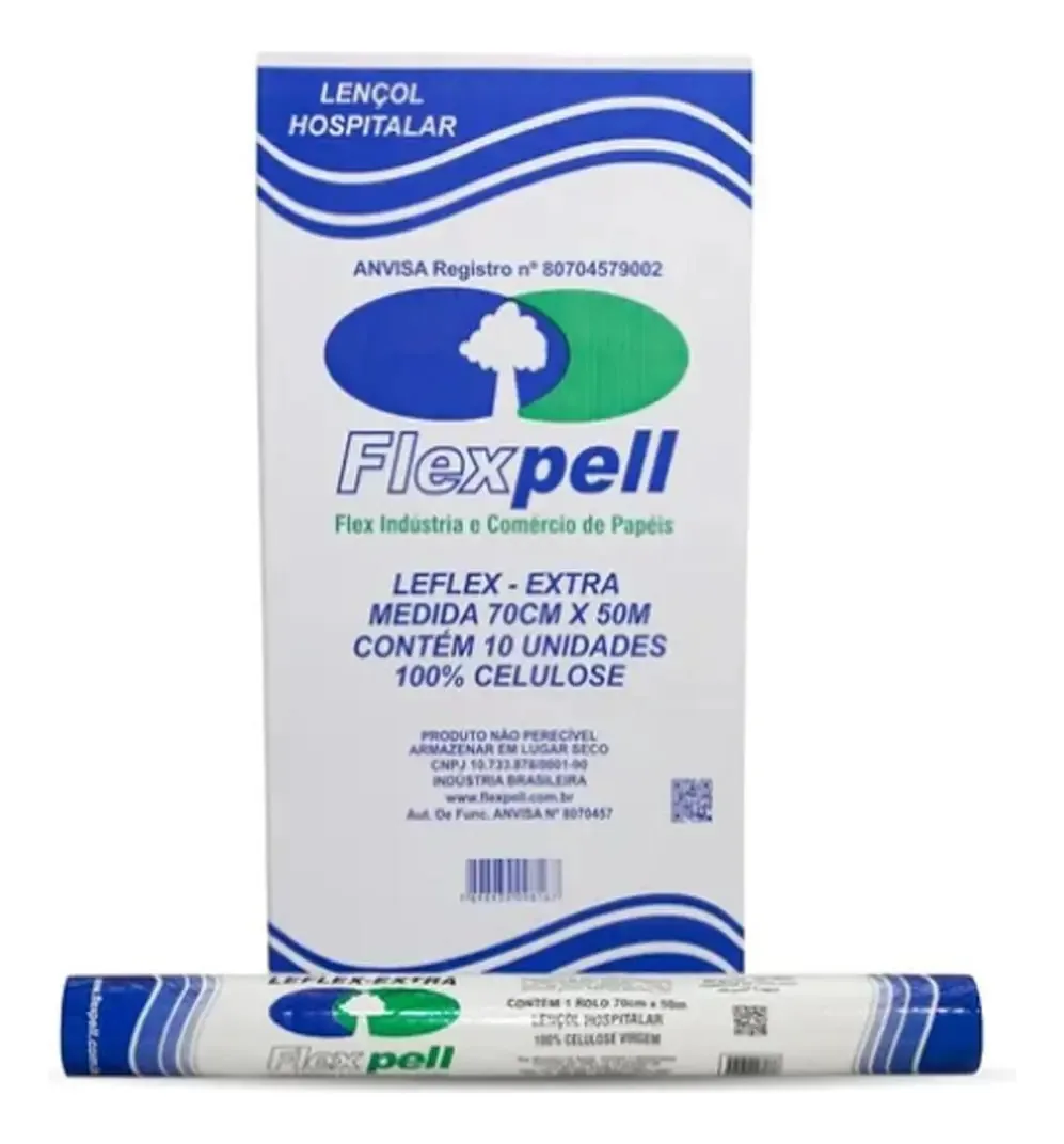 Papel Lençol Hospitalar 70x50 Extra Branco Flexpell 10 Un