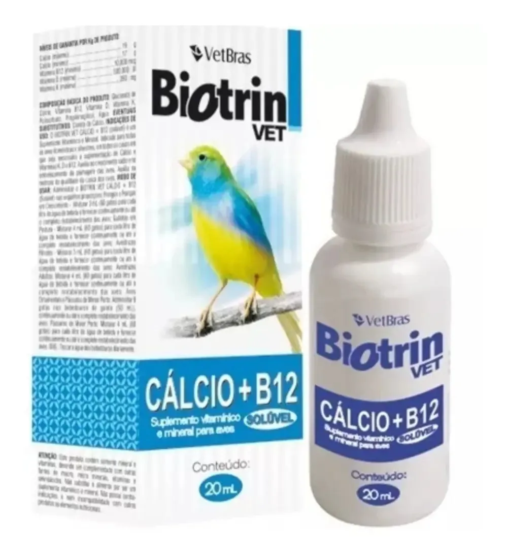 Biotrin Vetbras Calcio + B12 Solúvel 20Ml Único