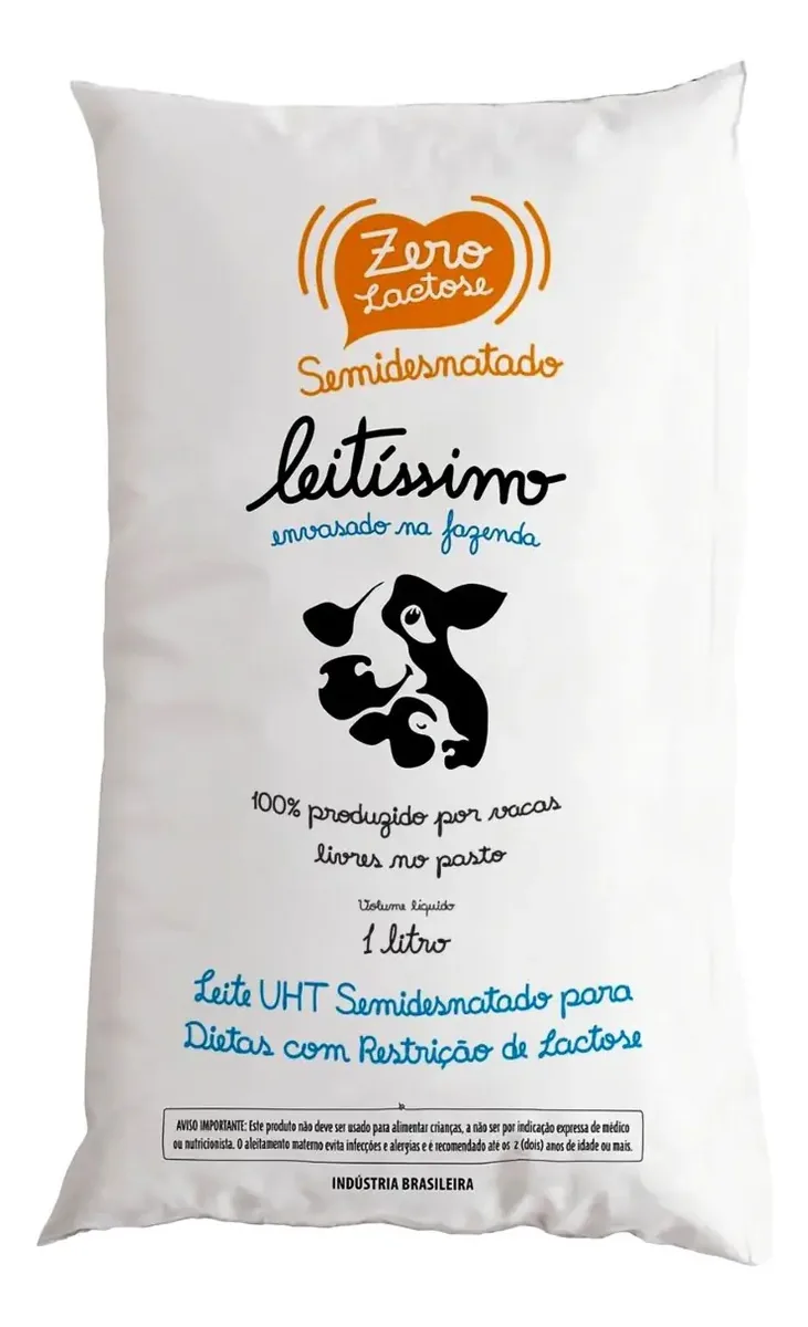 Leite Uht Semidesnatado Zero Lactose Leitíssimo Pacote 1l