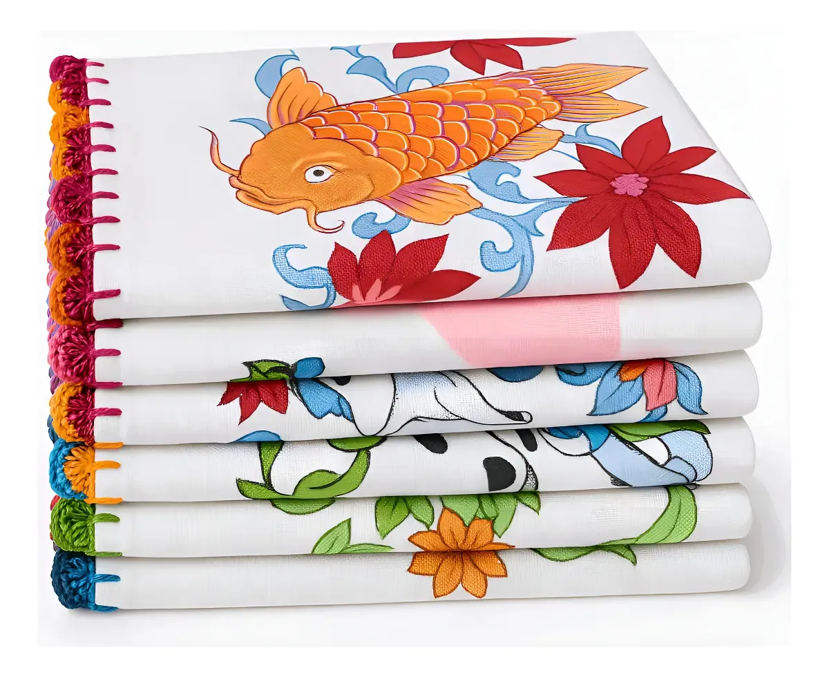12 Panos De Prato De Crochê Cozinha 48cmx75cm Flabom Branco Croche