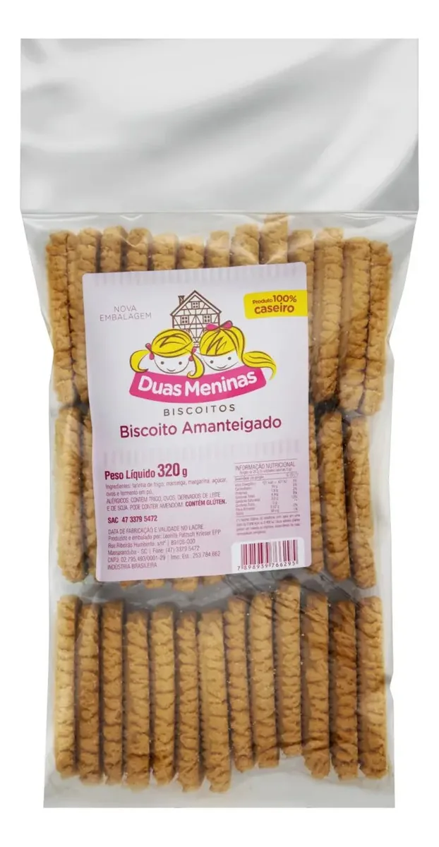 Biscoito Amanteigado Duas Meninas Pacote 320g