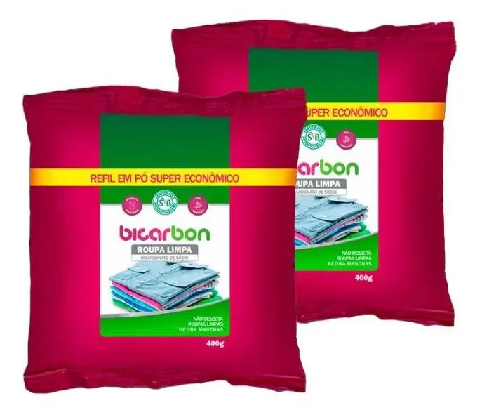 Kit 2x: Bicarbonato Sódio Roupa Limpa Biodegradável Refil