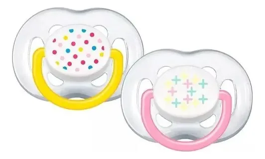 02 Chupetas Free Contemporanea Menina 6-18m Avent Scf180/24