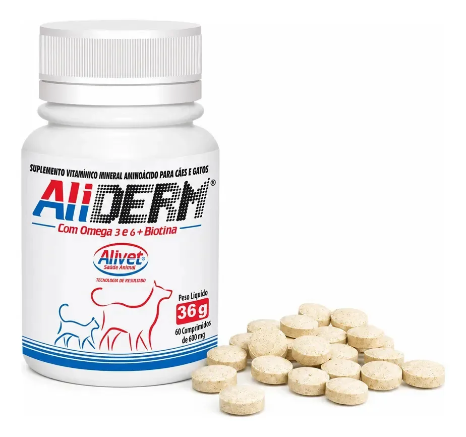 Aliderm 60 Comprimido (pele E Pelo/biotina E Omega 3 E 6)