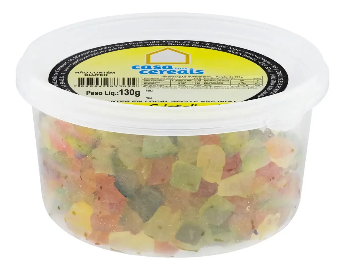 Frutas Cristalizadas Casa Dos Cereais Pote 130g