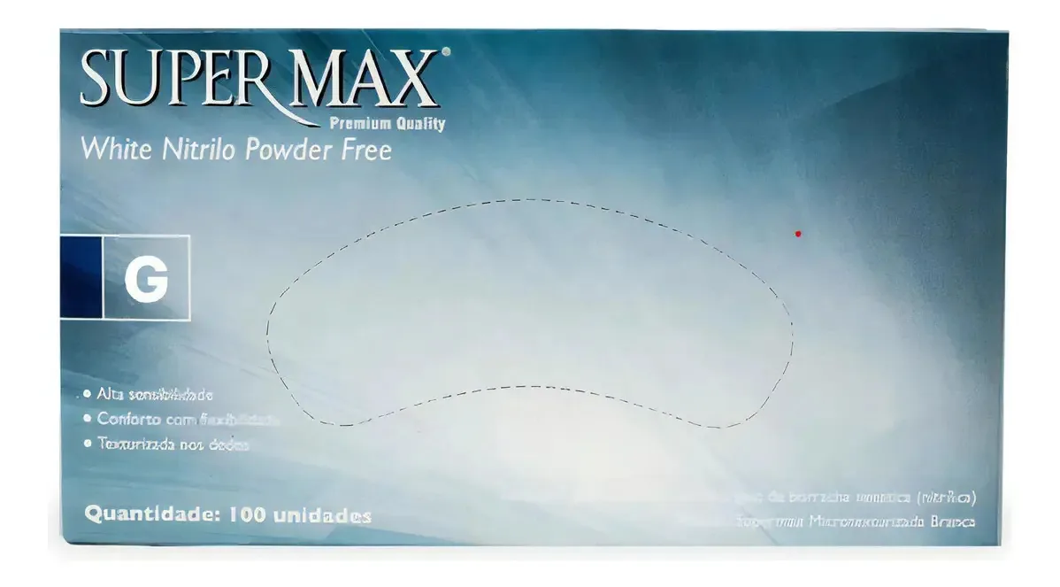 Luva S/latex Super Max C/100 Gde White Nitrilo