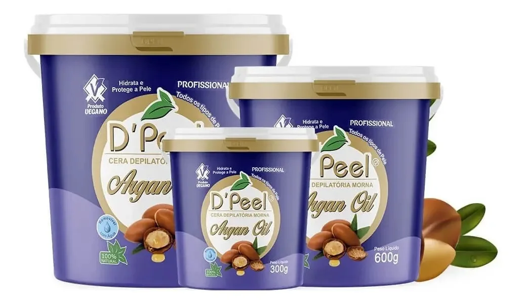 Cera Para Depilação Vegana Hidrossolúvel Argan Oil 300gr