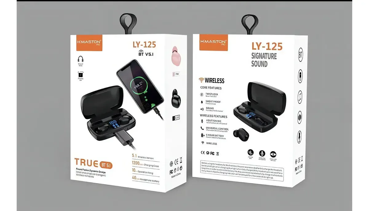 Fone De Ouvido Bluetooth Ly-125 Com Power Bank 1.200mah