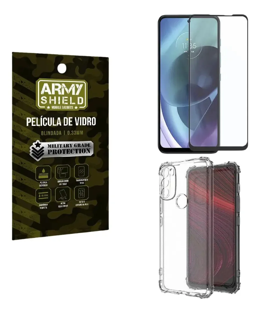 Kit Proteção Total Moto G71 Com Capa E Película 3d