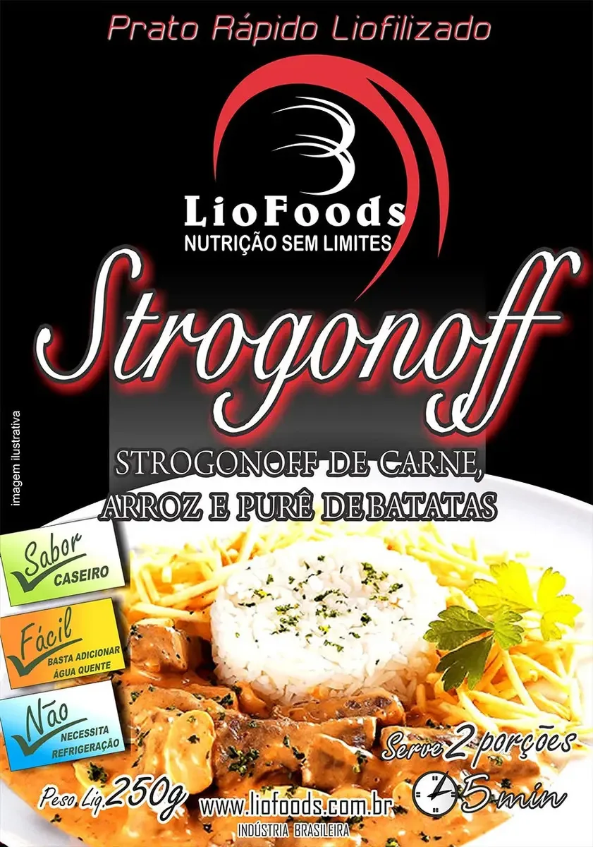 Refeição Kit Strogonoff, Arroz E Purê De Batatas Liofoods
