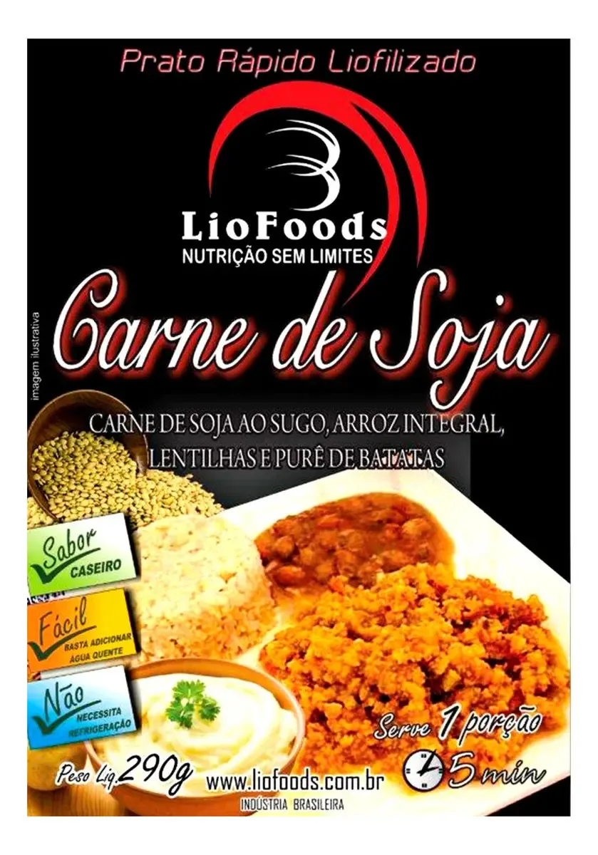 Refeição Kit Carne De Soja Ao Sugo Liofoods