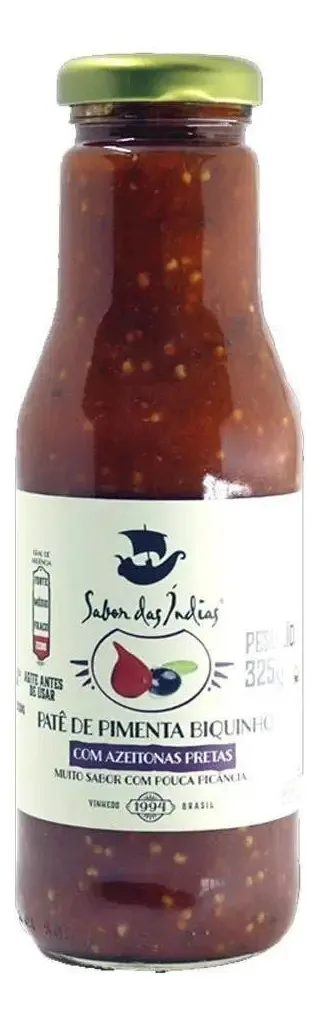 Pate De Pimenta Biquinho Com Azeitona 325 Gr - S.indias