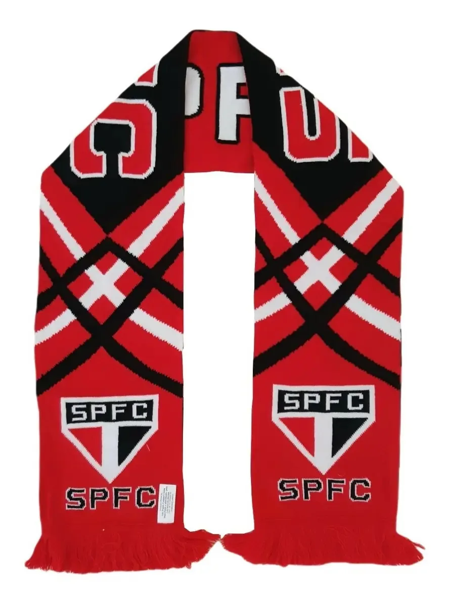 Cachecol São Paulo Símbolo Vermelho E Preto Vermelho