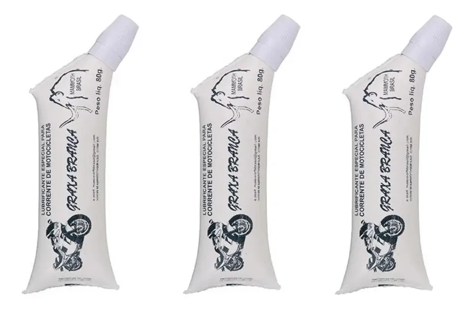 Graxa Branca Lítio Corrente Moto Carro Motocicleta Mammoth 80g