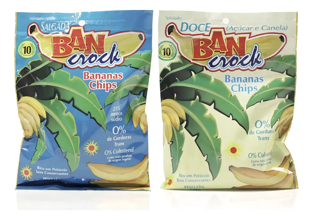 Bananas Chips Bancrock Mix - Kit 5 Salgadas / 5 Doces