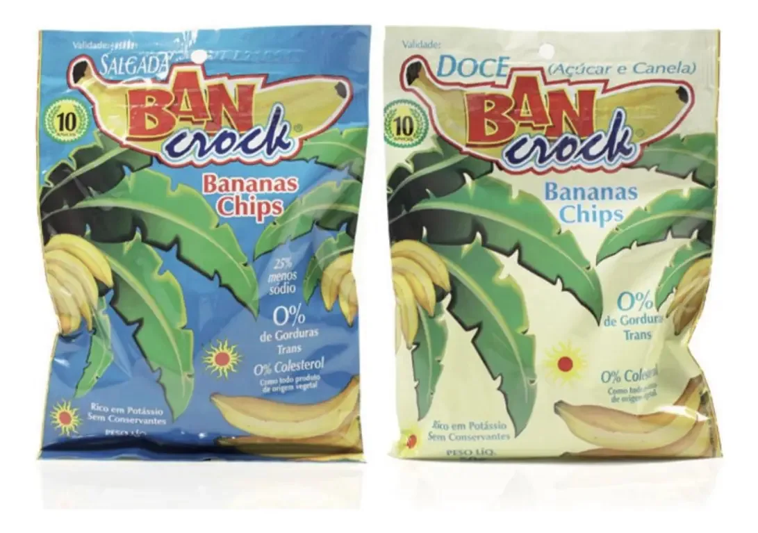 Bananas Chips Bancrock Mix - Kit 20 Salgadas / 20 Doces