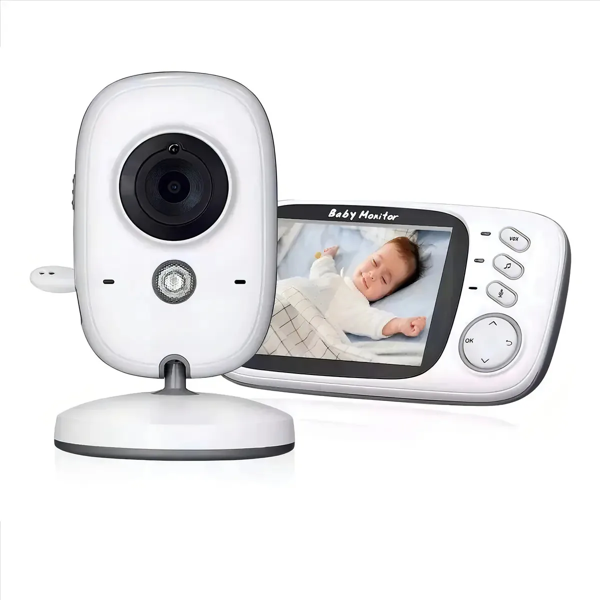 Babá Eletrônica Câmera Tela Visão Noturna Microfone Branco VIANOVA