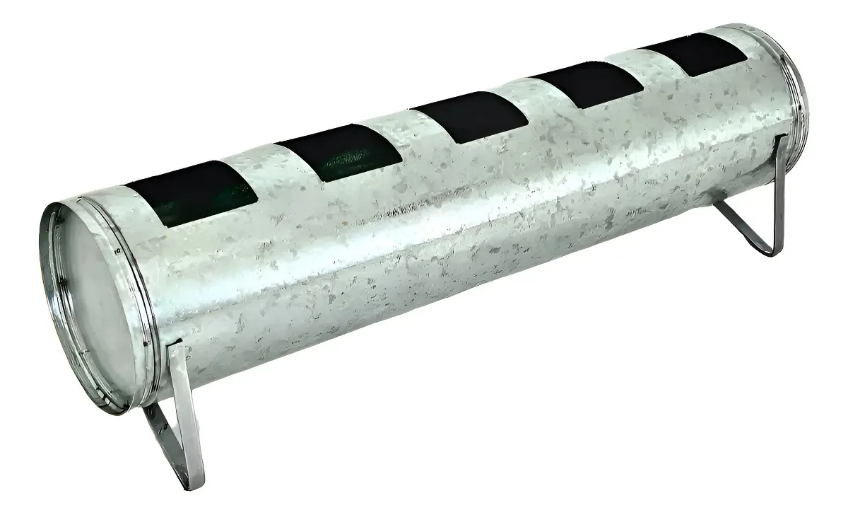 Comedouro Pavão Aves Exóticas Tubular Horizontal Prateado