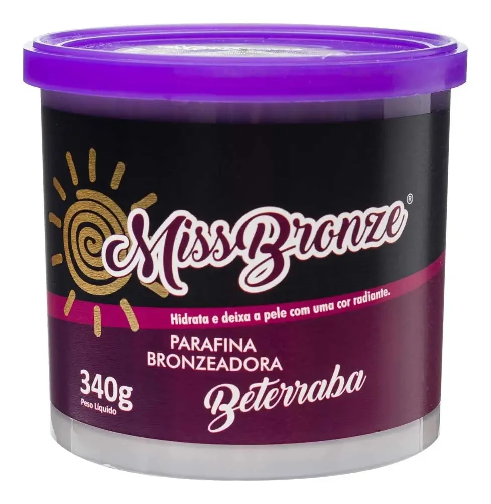 Parafina Bronzeadora Com Ativador Beterraba Miss Bronze 340g