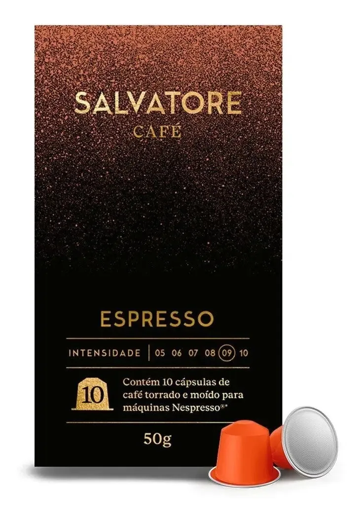 Cápsulas De Café Espresso Salvatore, Compatível Com Nespresso, Contém 10 Cápsulas